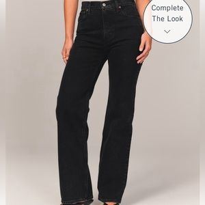 Abercrombie & Fitch Black High-Rise Straight Jeans